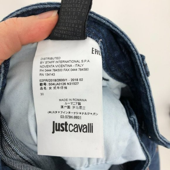 Just Cavalli  Just Luxury   Dark Wash studded skinny jeans chrome bronze beading - Picture 11 of 14